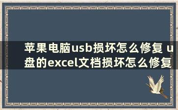 苹果电脑usb损坏怎么修复 u盘的excel文档损坏怎么修复